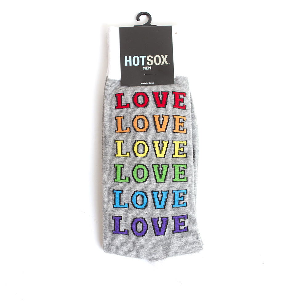 HotSox, Men's, Novelty, Sock, Rainbow Love, Grey